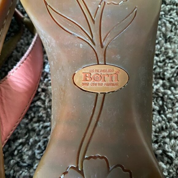 BORN Flip Flips SANDALS * PINK Coral 100% LEATHER UPPERS & padded insole~ 8 / 39 - Picture 10 of 12